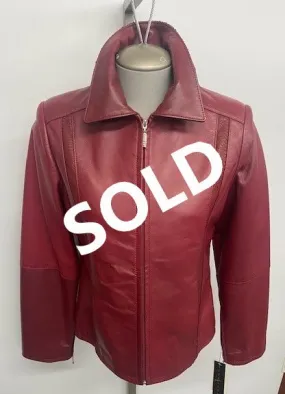 6008 Clearance - Ladies' Bomber jacket -  New Red Lamb - Size 10