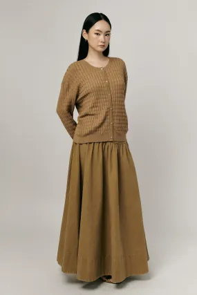 Asymmetric Twill Skirt in Camel