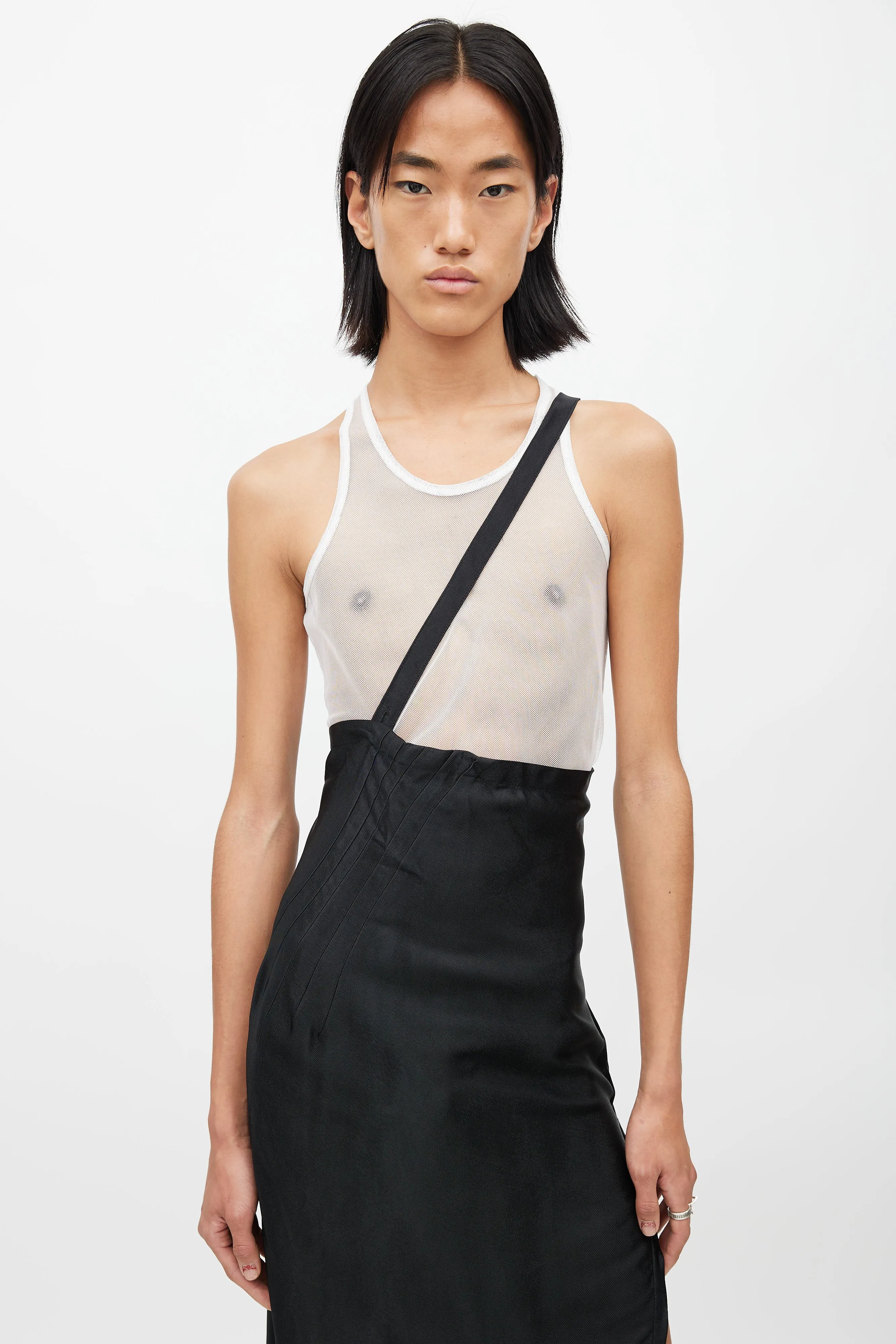 Black Zip & Strap Maxi Skirt