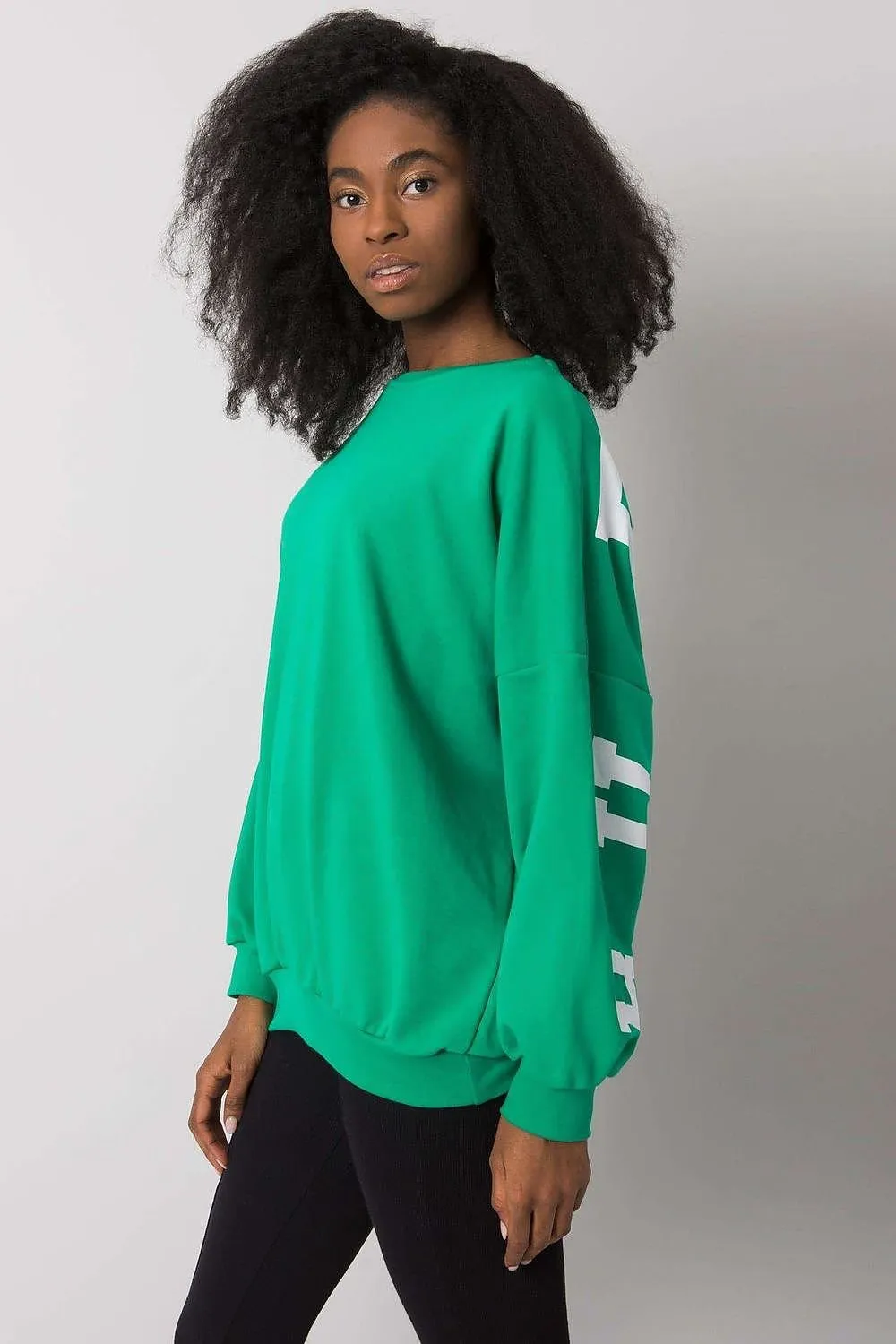 Cozy Cotton Blend Sweatshirt with Large Back Inscription