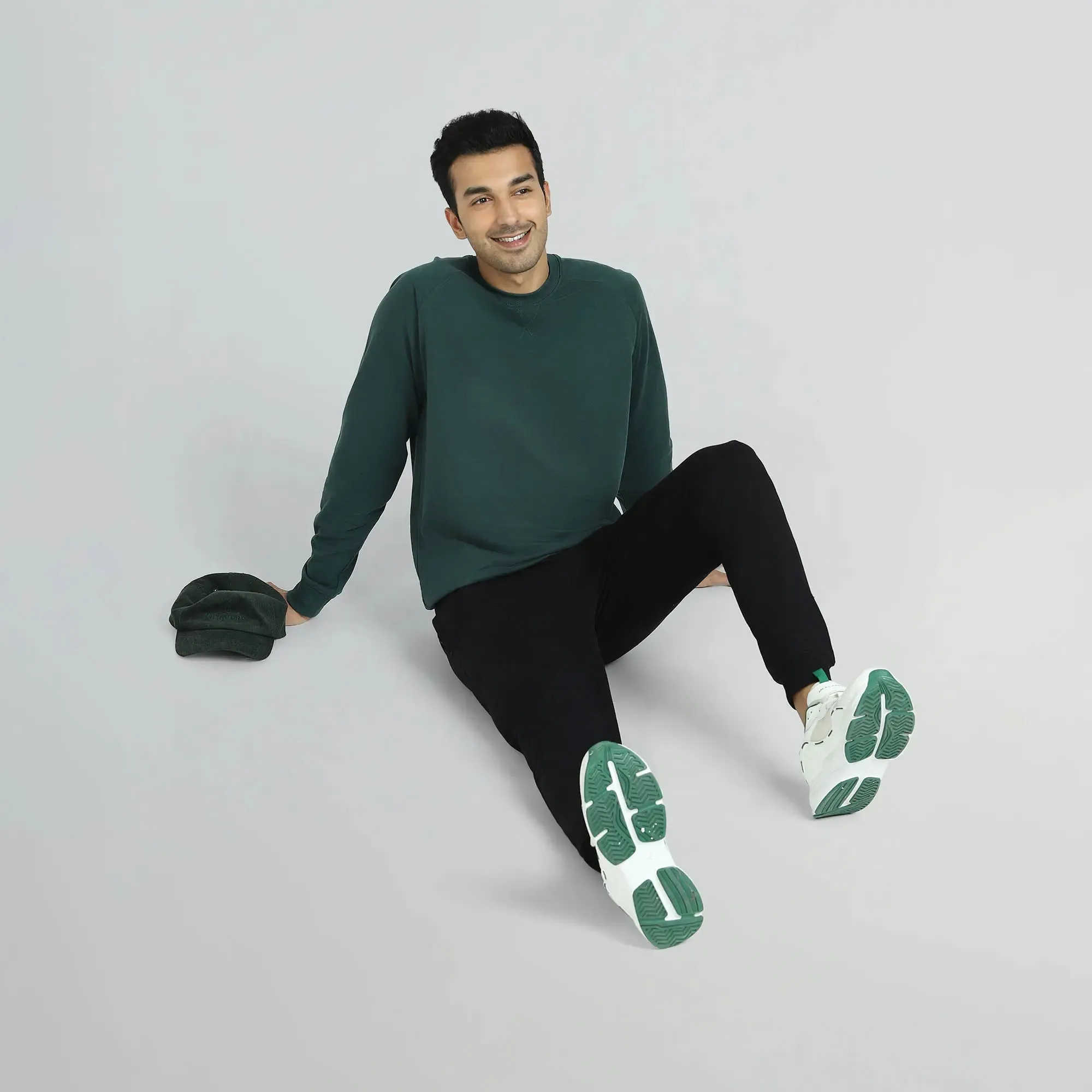 Cruze French Terry Cotton Sweatshirts Forest Green