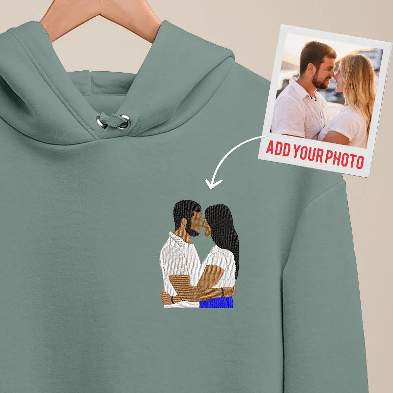 Custom Embroidered Portrait Sweatshirt - Thoughtful Couple's Gift