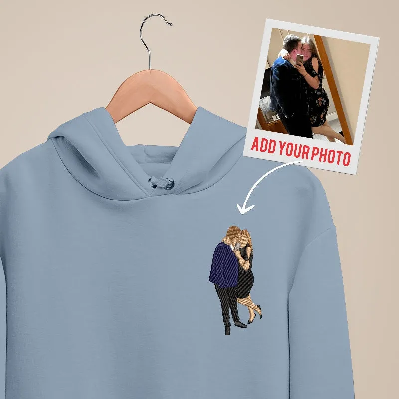 Custom Embroidered Portrait Sweatshirt - Thoughtful Couple's Gift