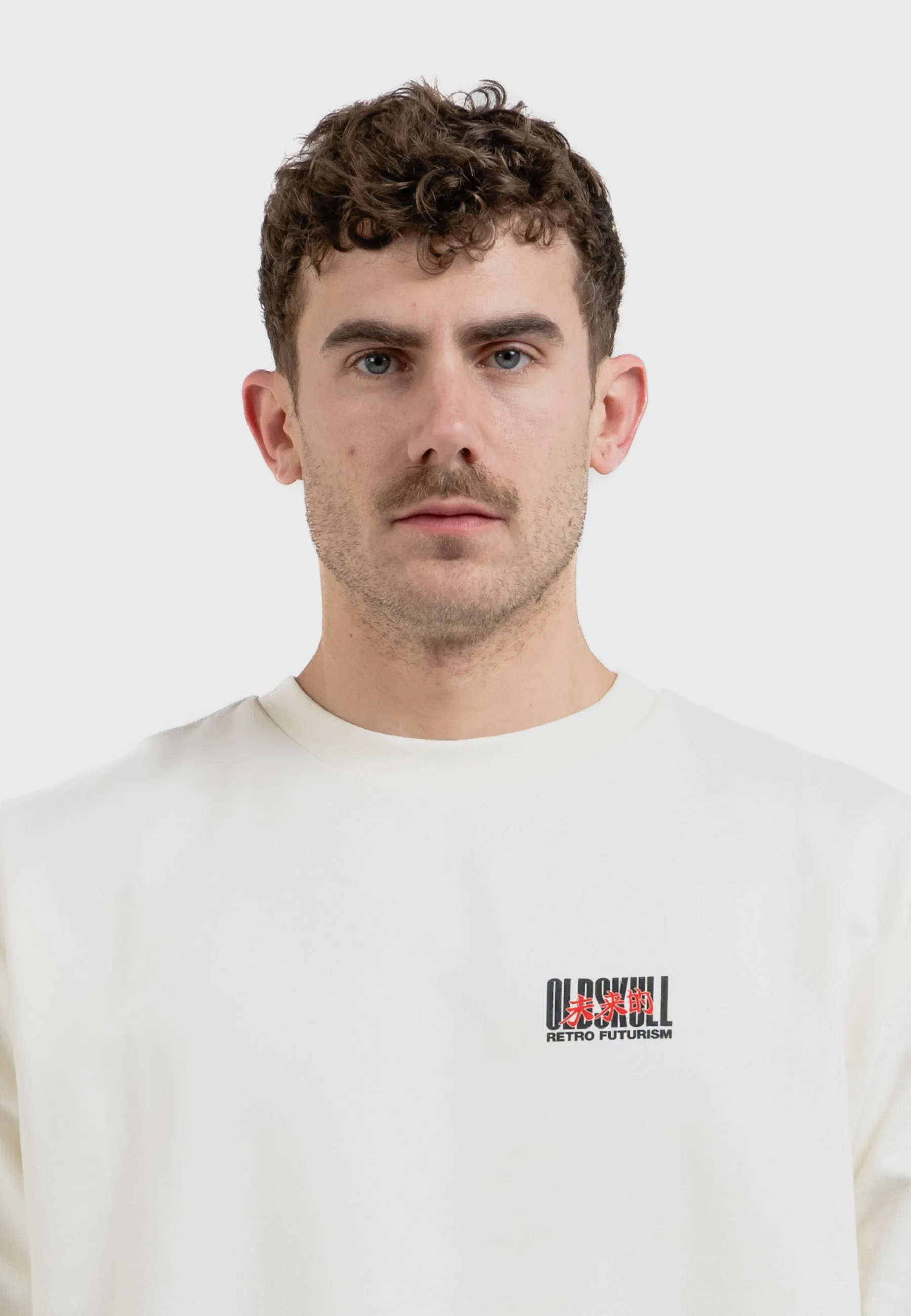 Cyber Racer Backprint Sweatshirt Off White