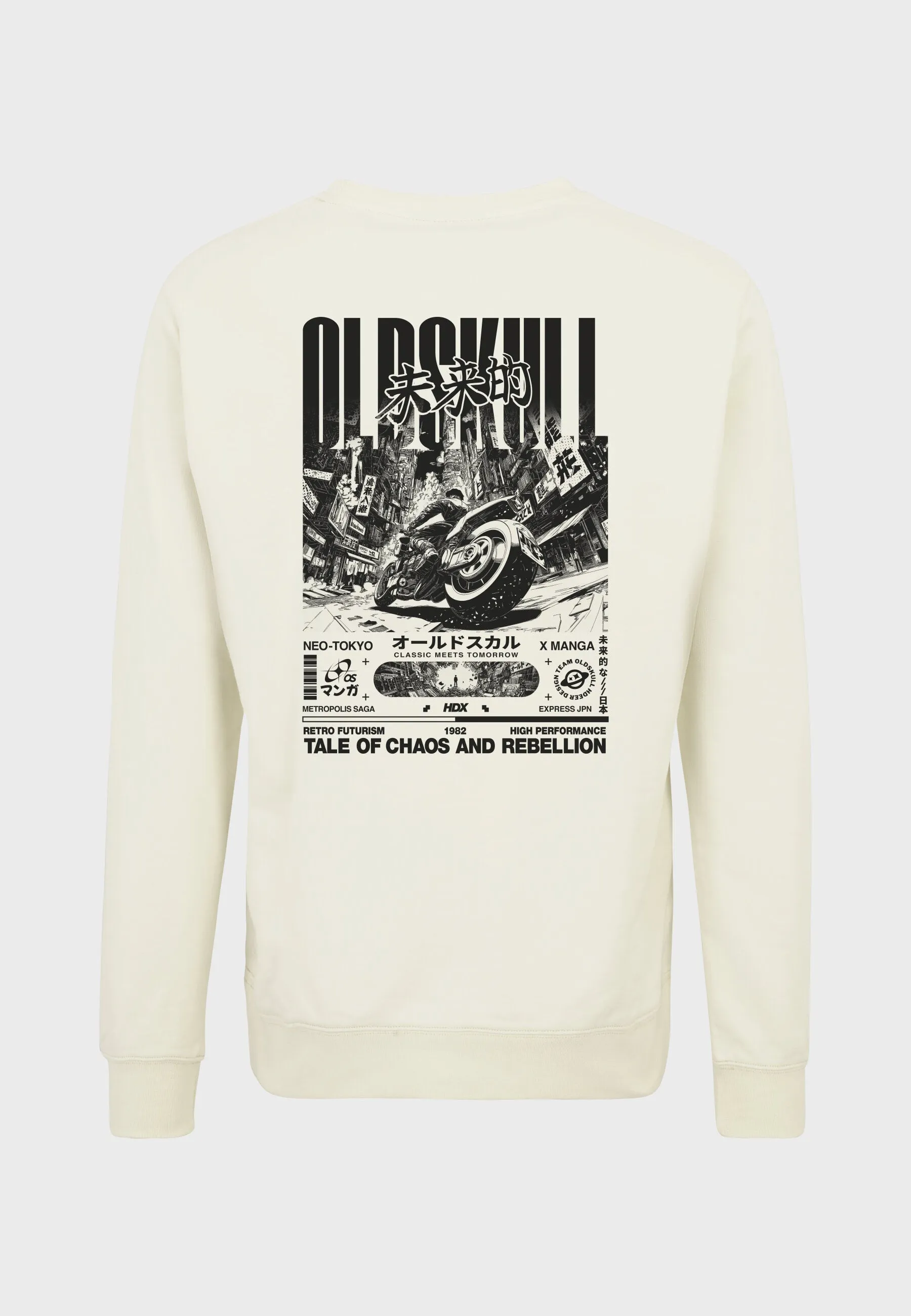 Cyber Racer Backprint Sweatshirt Off White