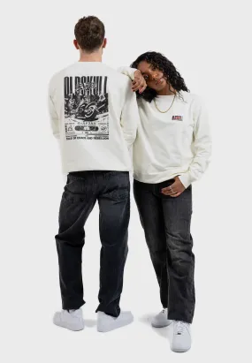Cyber Racer Backprint Sweatshirt Off White