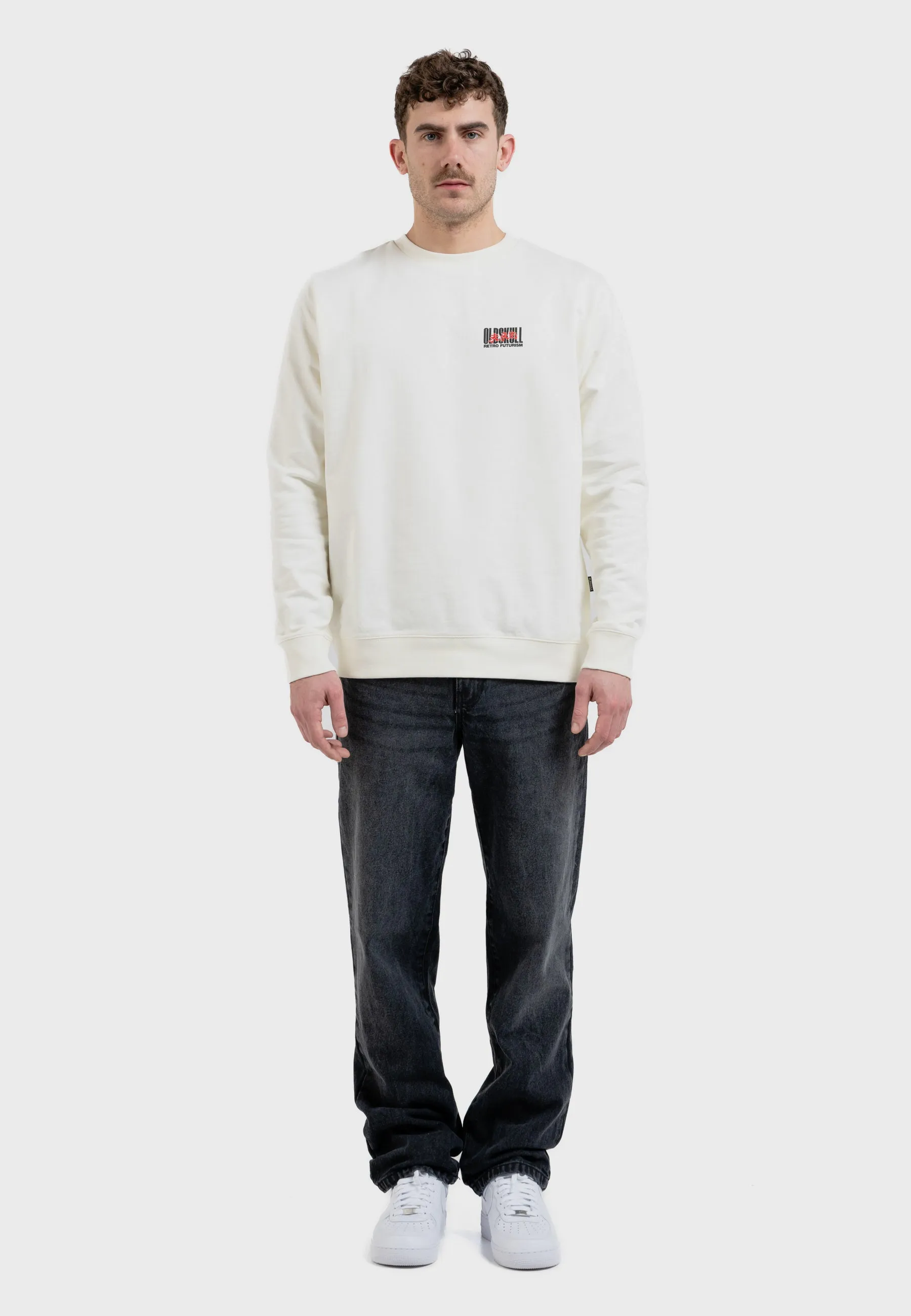 Cyber Racer Backprint Sweatshirt Off White