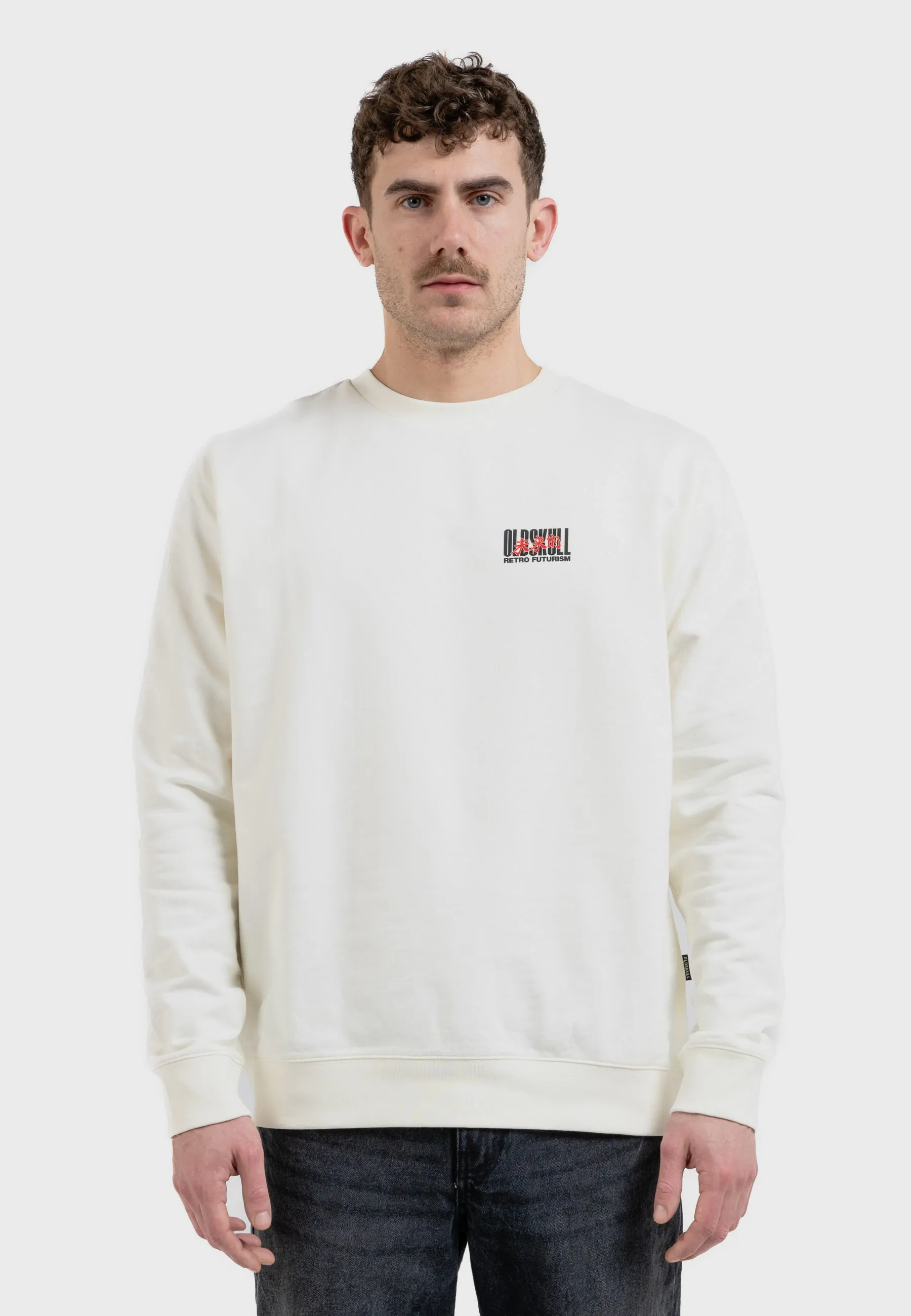 Cyber Racer Backprint Sweatshirt Off White