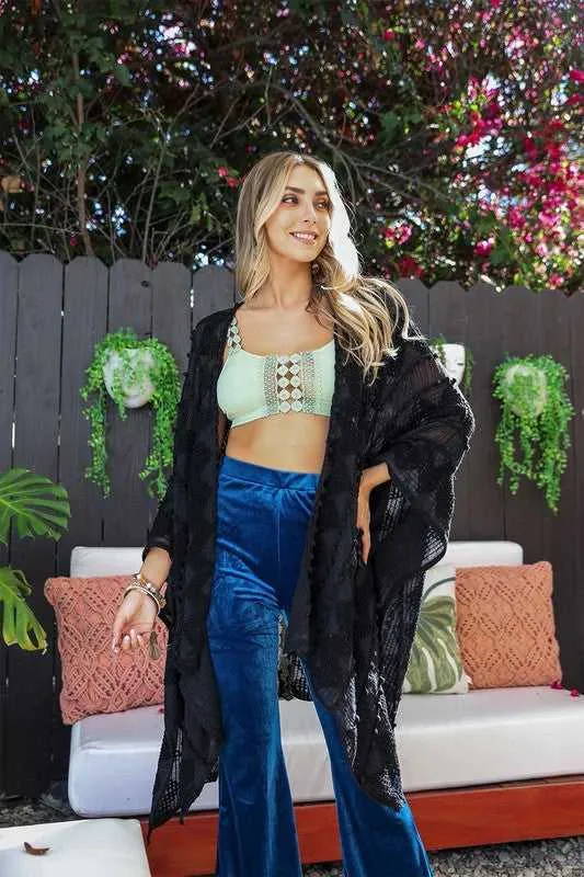 DANA Embroidered Zig Zag Soft Kimono
