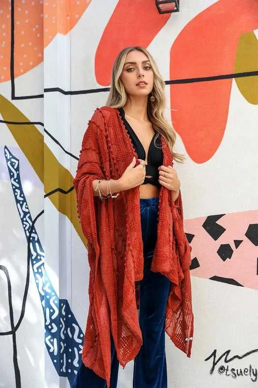 DANA Embroidered Zig Zag Soft Kimono