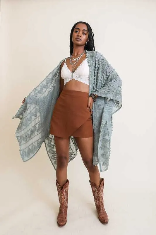 DANA Embroidered Zig Zag Soft Kimono