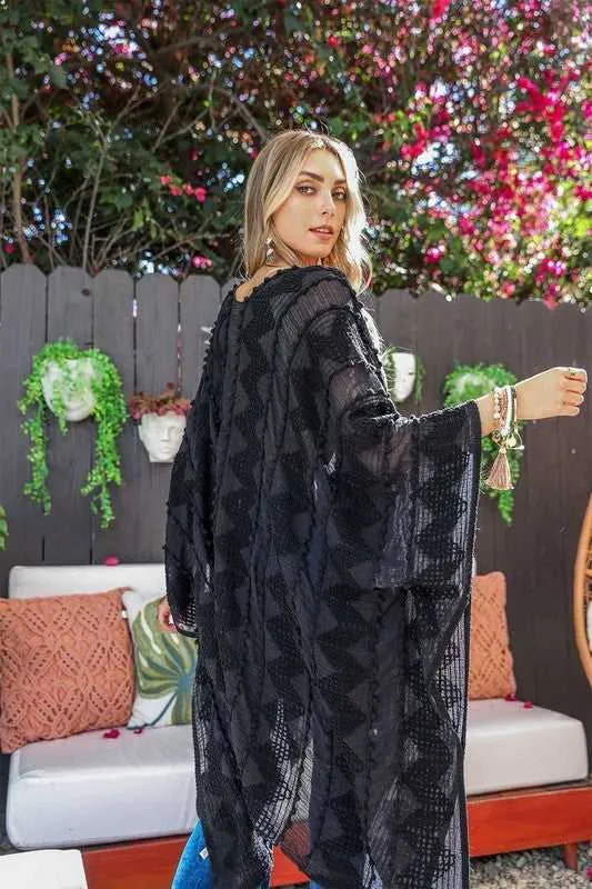 DANA Embroidered Zig Zag Soft Kimono