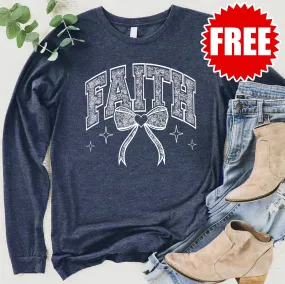 Faith Lace Long Sleeve - Heather Navy
