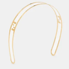 Fendi Ff Gold Tone Headband