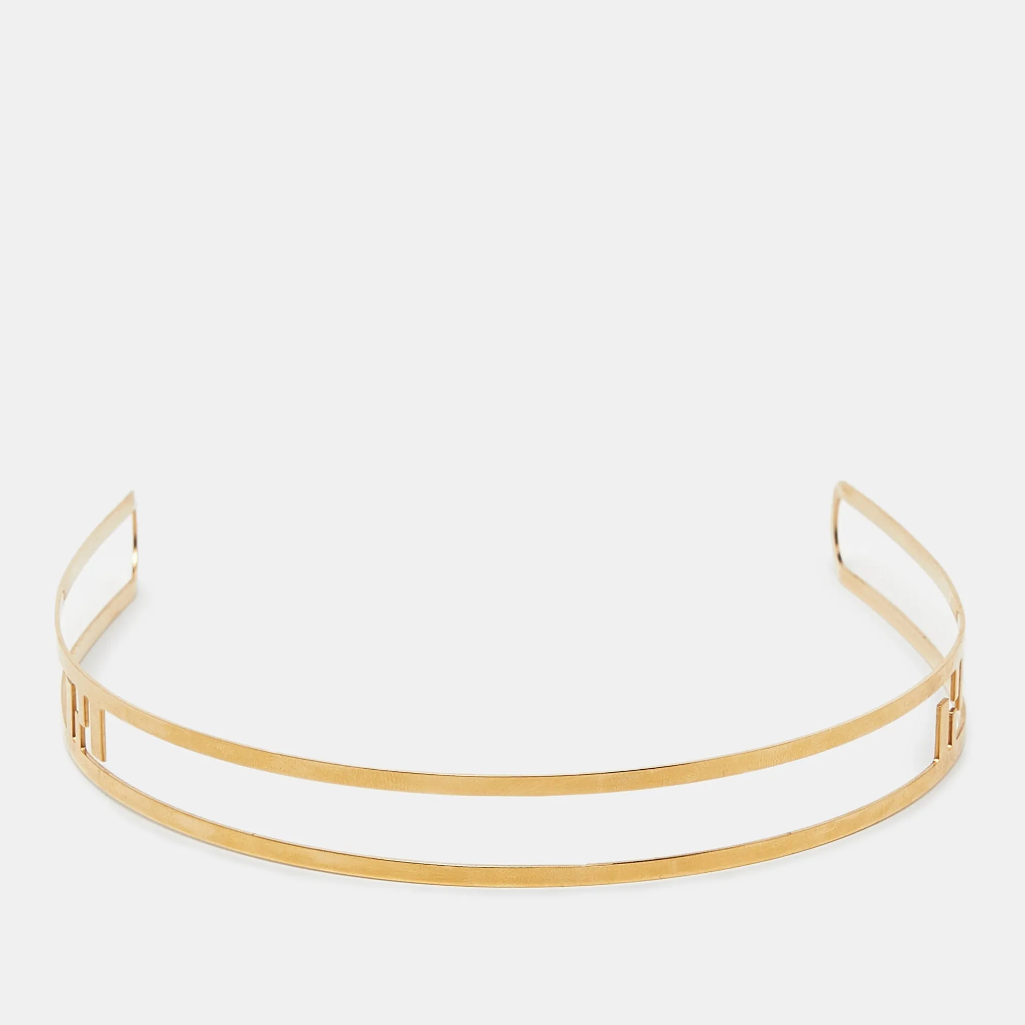 Fendi Ff Gold Tone Headband