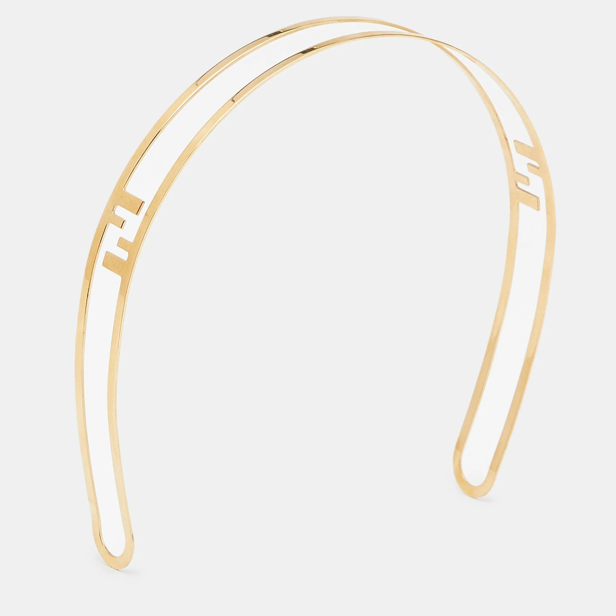 Fendi Ff Gold Tone Headband