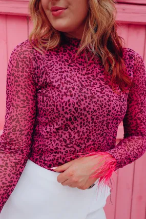 Ferociously Feminine Mesh Crop Top - Pink