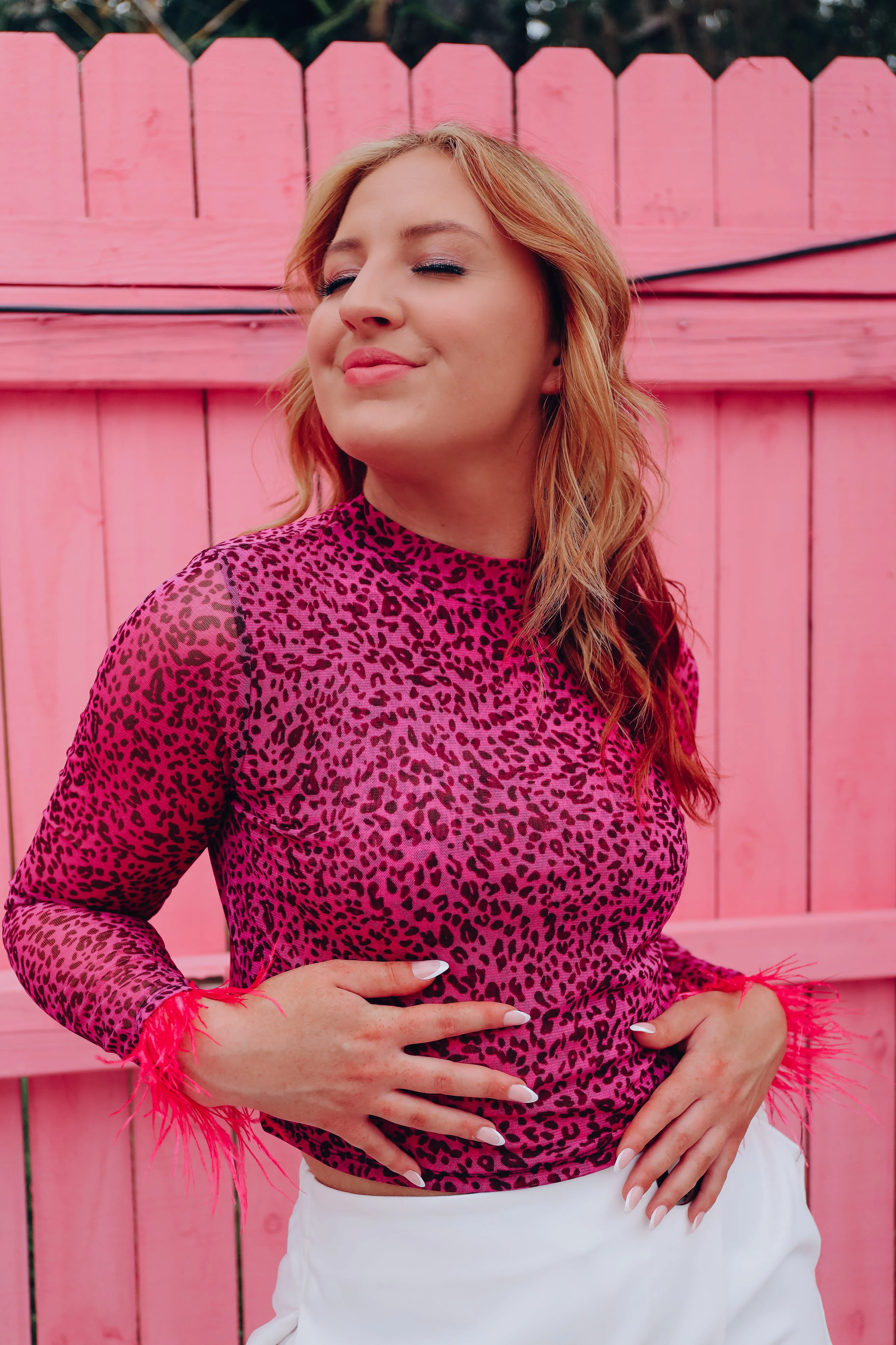 Ferociously Feminine Mesh Crop Top - Pink