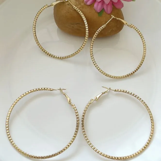 Gold Plated Fashion Hoops Earrings