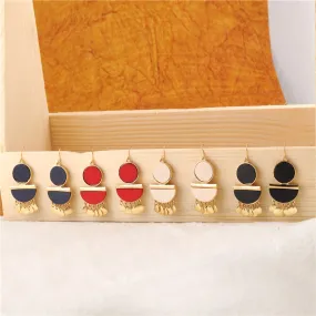 Gold Plated Geometric Shape Charm Drop Earring