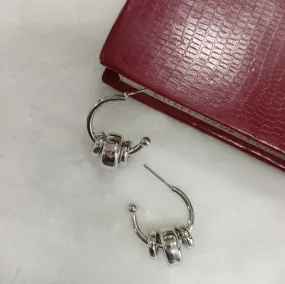 Gold /Silver Interlocking Hoop Stud Earrings