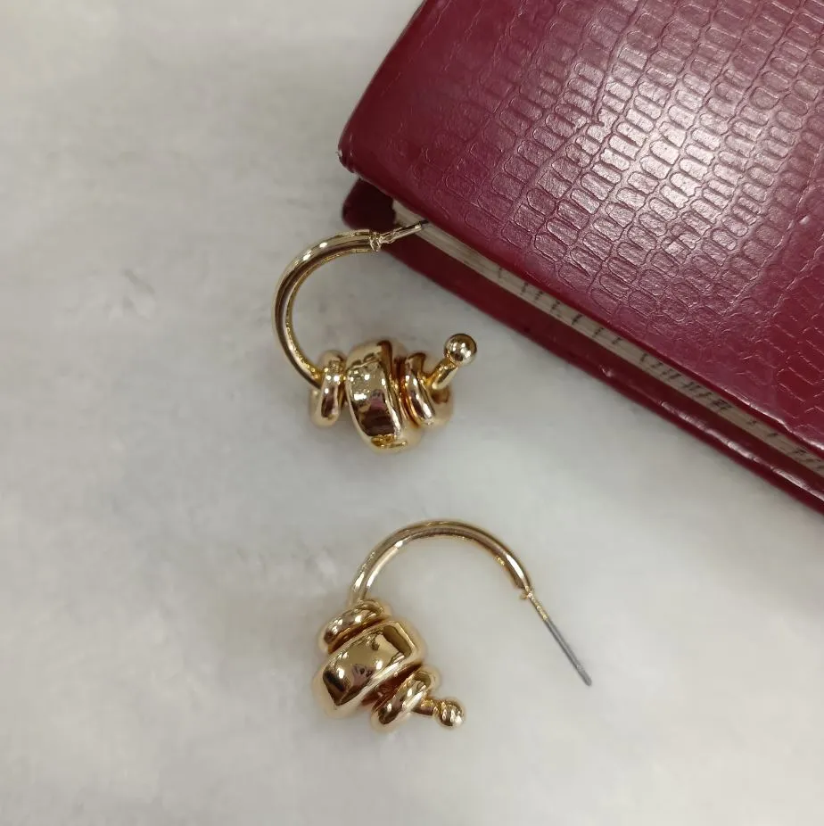 Gold /Silver Interlocking Hoop Stud Earrings