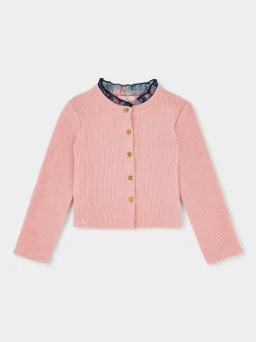 GWD Casey Fine Rib Soft Pink Cardigan