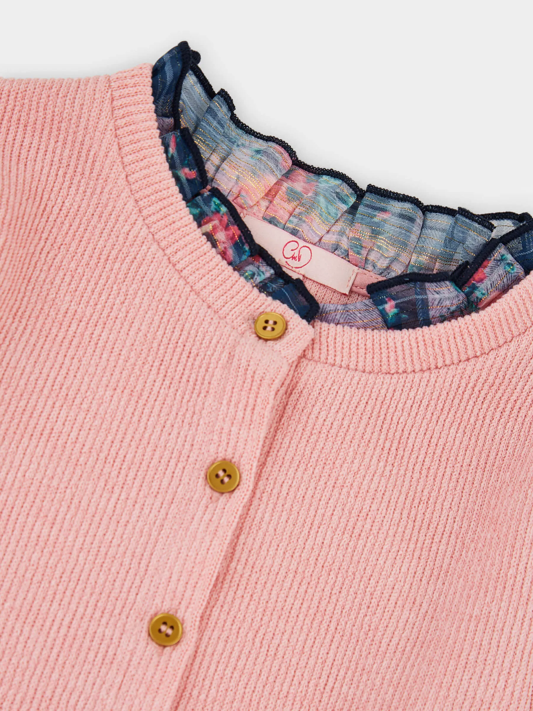 GWD Casey Fine Rib Soft Pink Cardigan