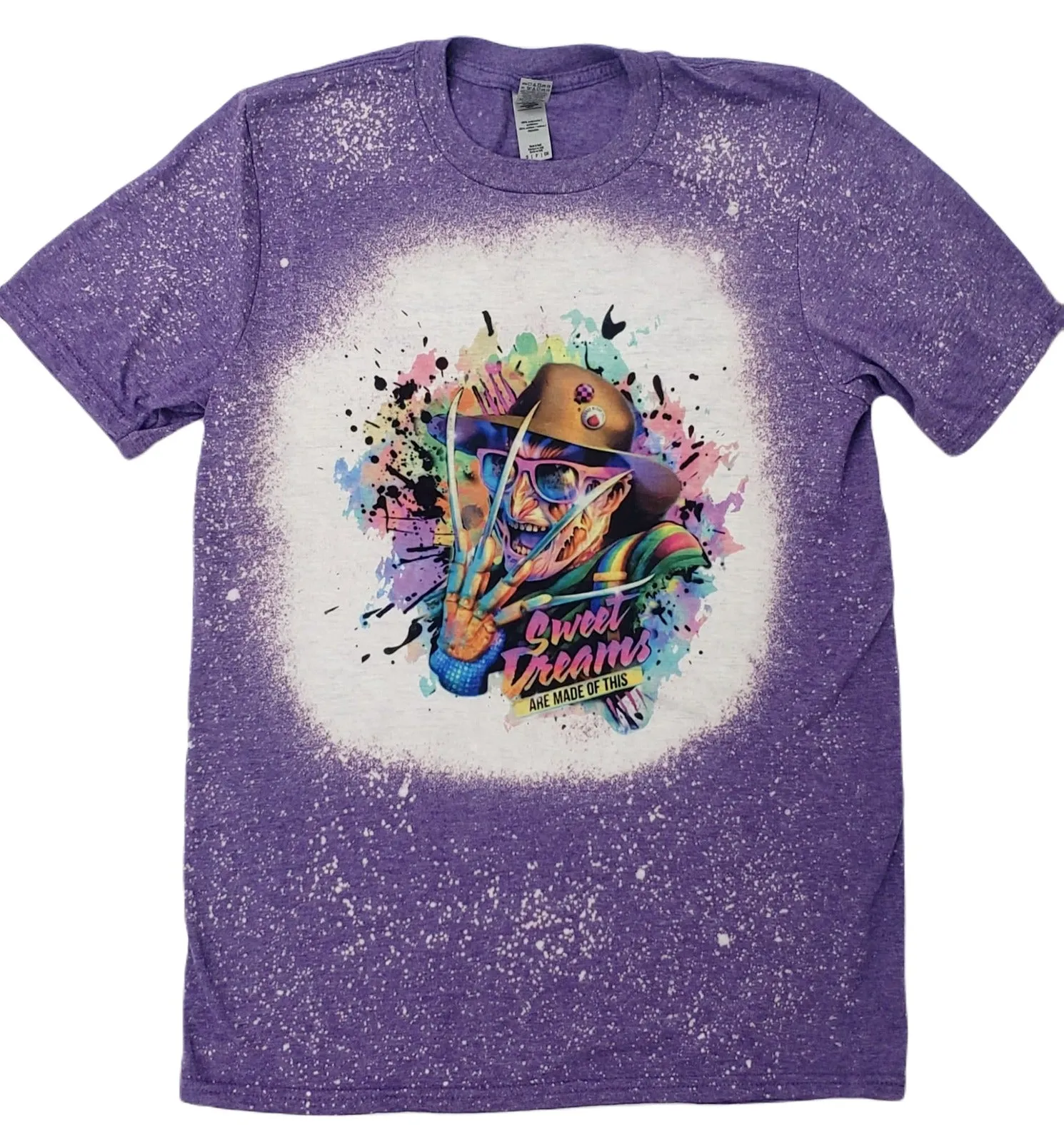 Halloween - Freddy Bleached Tie Dye T-Shirt
