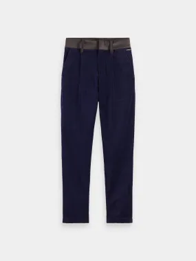 Kids - Relaxed slim fit velvet dress pants