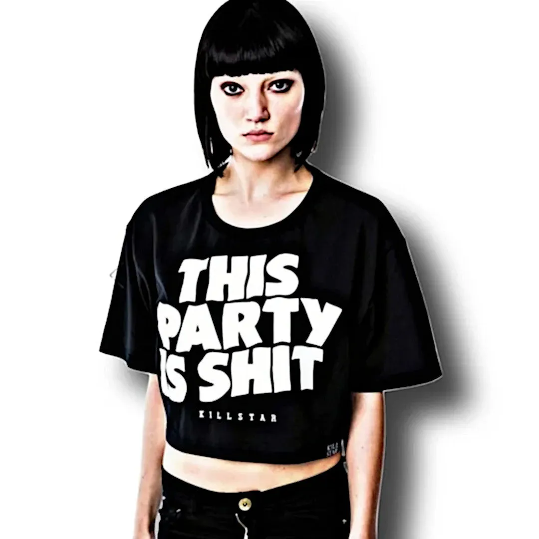 Killstar Gothic Cropped Top | ‘This Party is Sh*t’ Graphic Tee