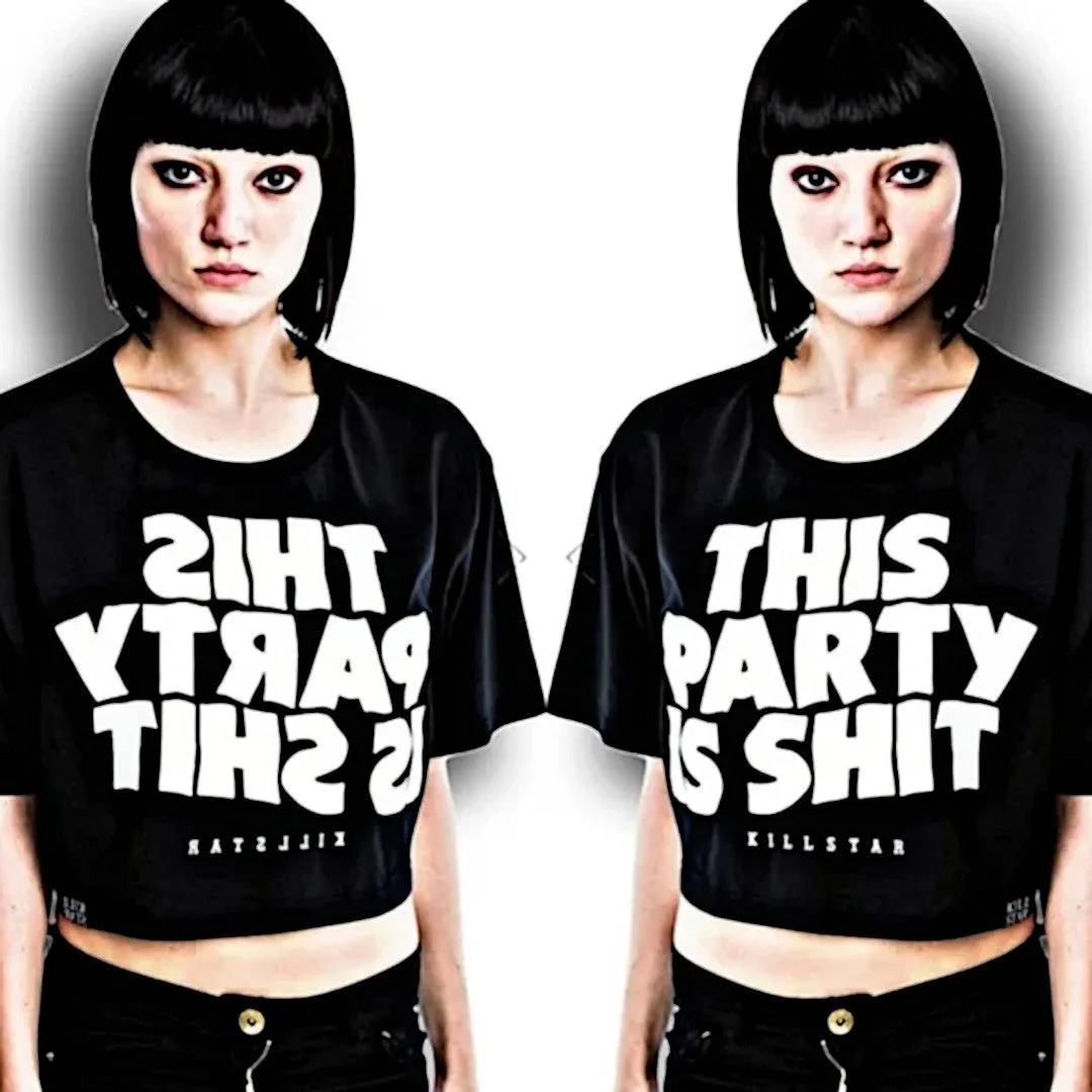 Killstar Gothic Cropped Top | ‘This Party is Sh*t’ Graphic Tee