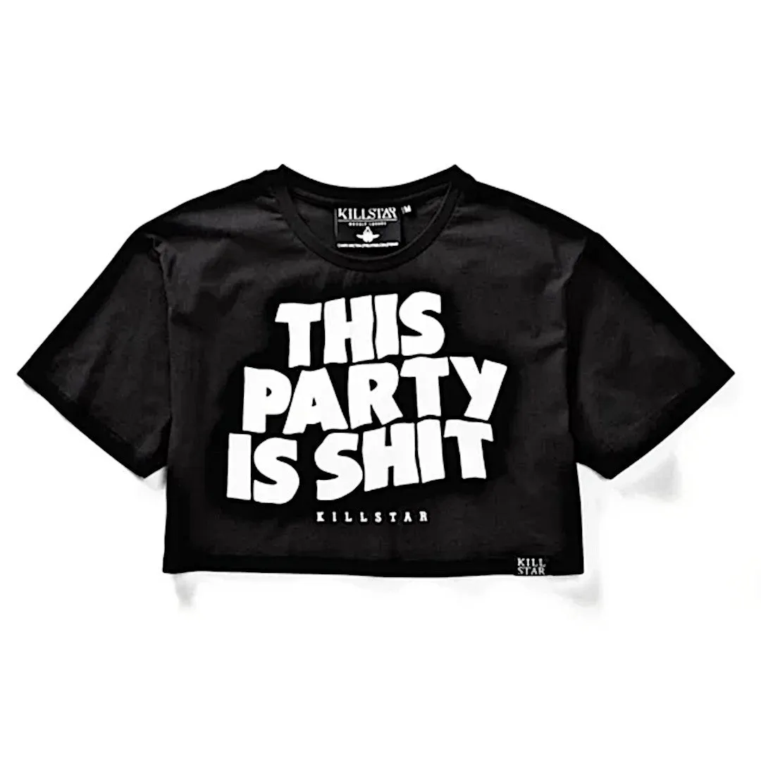 Killstar Gothic Cropped Top | ‘This Party is Sh*t’ Graphic Tee