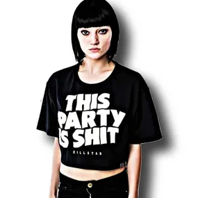 Killstar Gothic Cropped Top | ‘This Party is Sh*t’ Graphic Tee