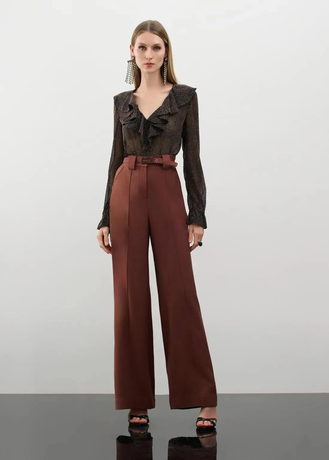 Lore - Wide Leg Pants Thin Belt Essentials