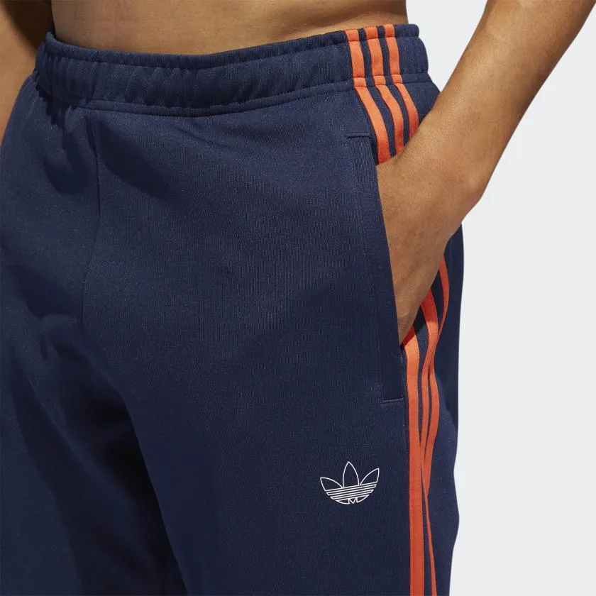 Mens Adidas Originals 3-Stripes Pants Track Pants In Collegiate Navy Raw Amber