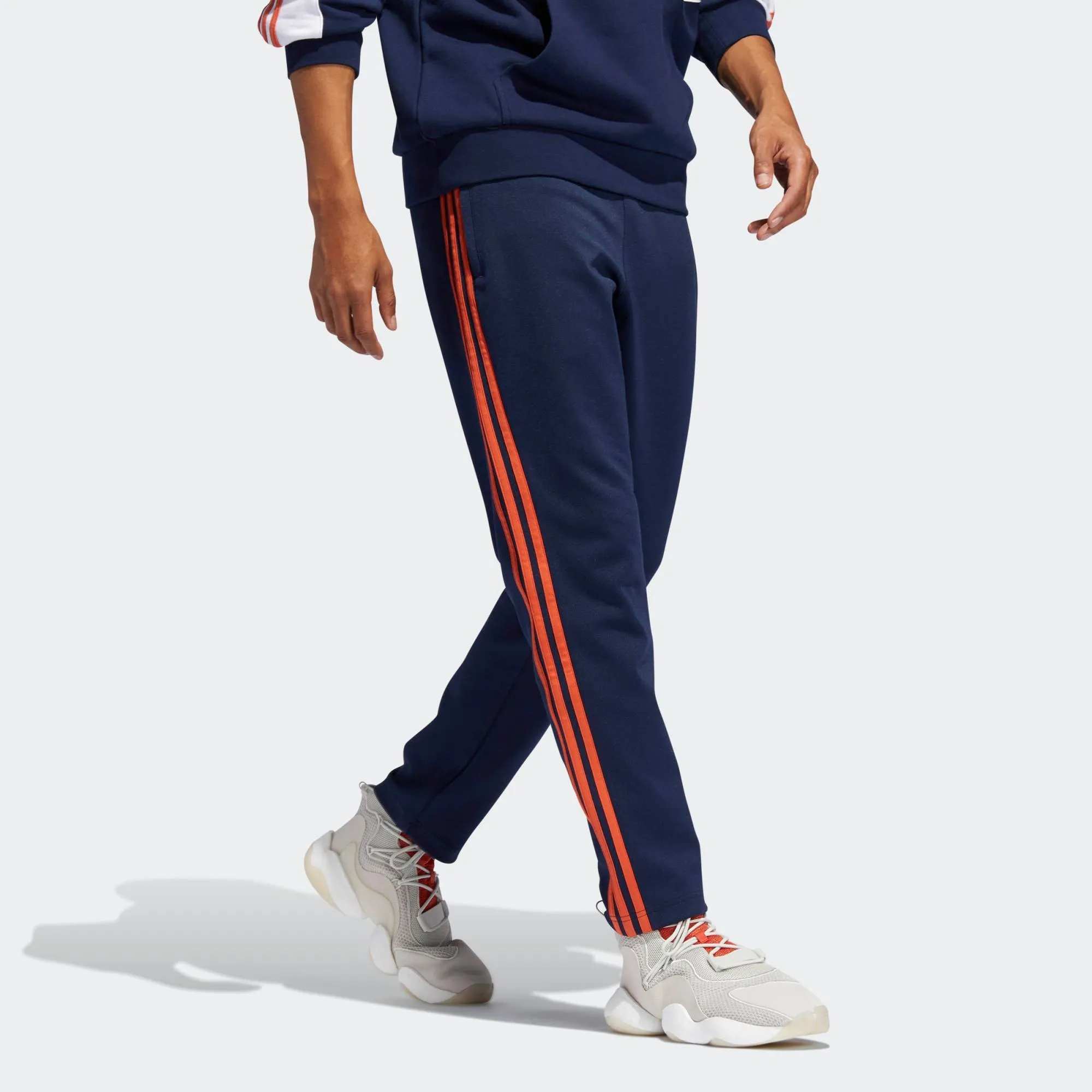Mens Adidas Originals 3-Stripes Pants Track Pants In Collegiate Navy Raw Amber