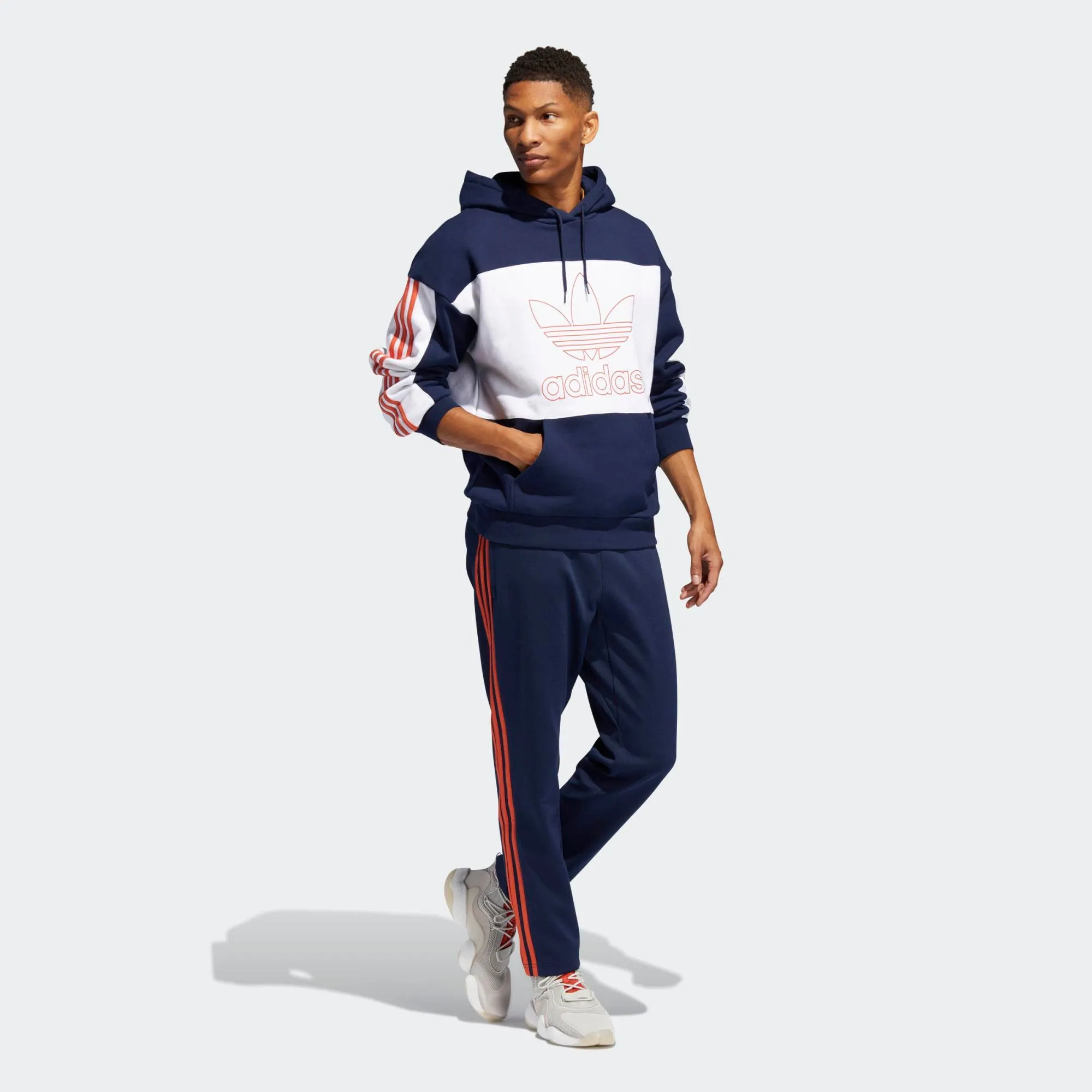 Mens Adidas Originals 3-Stripes Pants Track Pants In Collegiate Navy Raw Amber