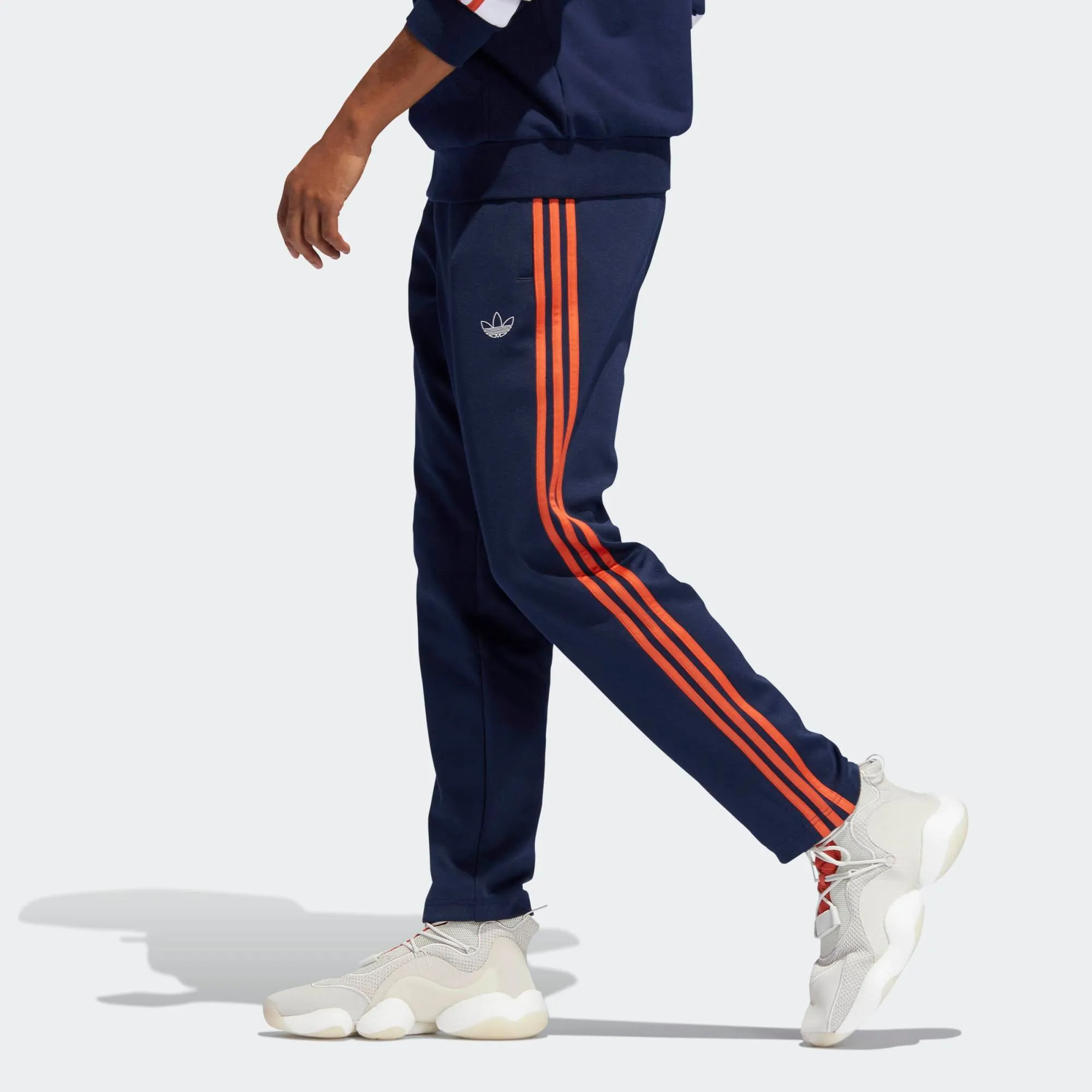 Mens Adidas Originals 3-Stripes Pants Track Pants In Collegiate Navy Raw Amber