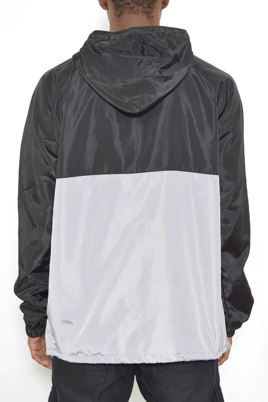 Men’s Color Block Anorak Jacket Pullover Windbreaker