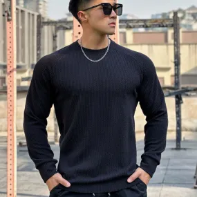 Men's Ribbed Knit Crewneck Sweater