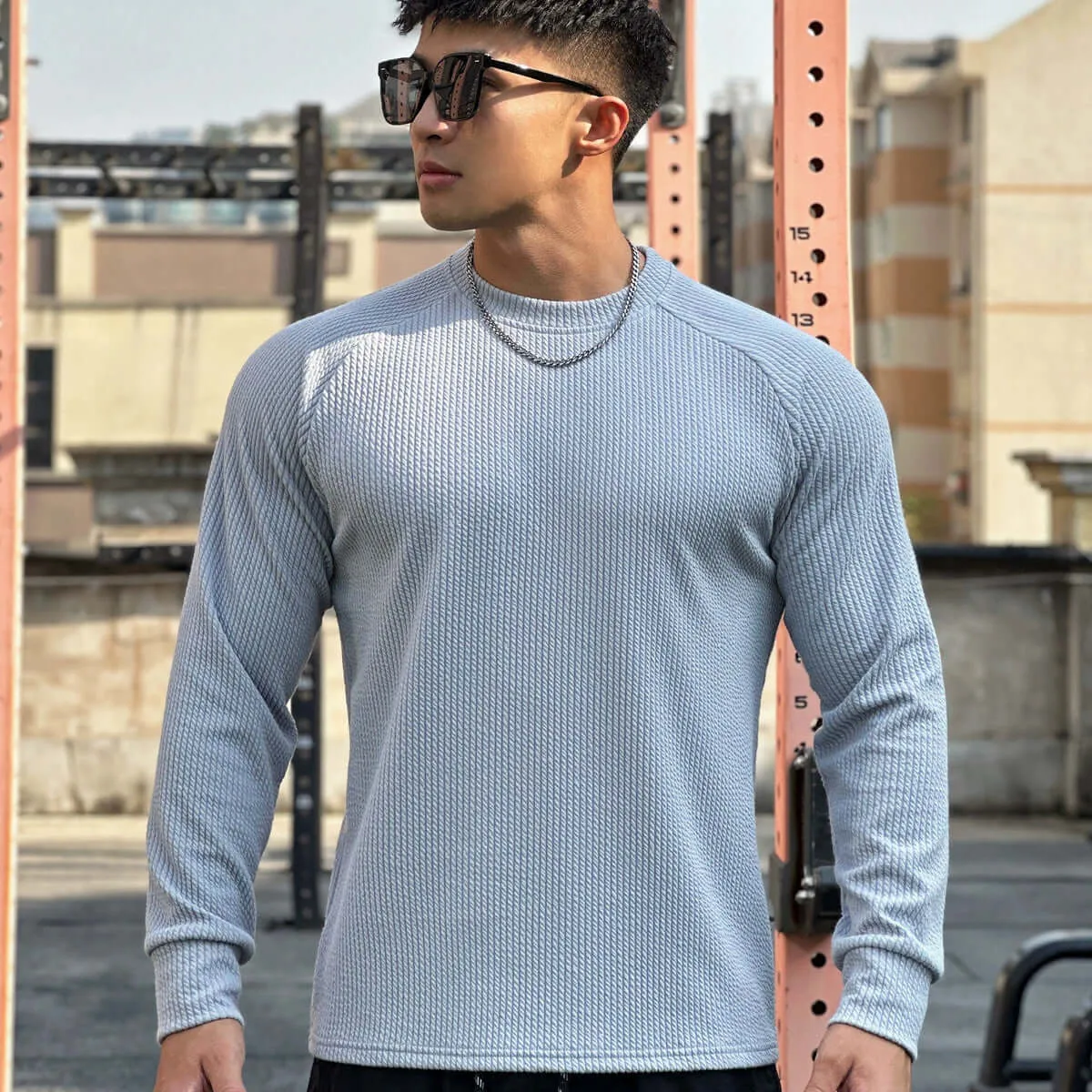 Men's Ribbed Knit Crewneck Sweater