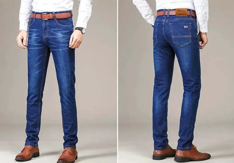 Men's Slim Fit Jeans: Classic Denim Five-Pocket Design