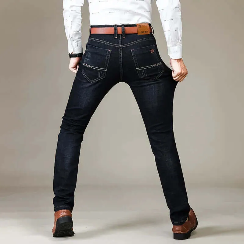 Men's Slim Fit Jeans: Classic Denim Five-Pocket Design