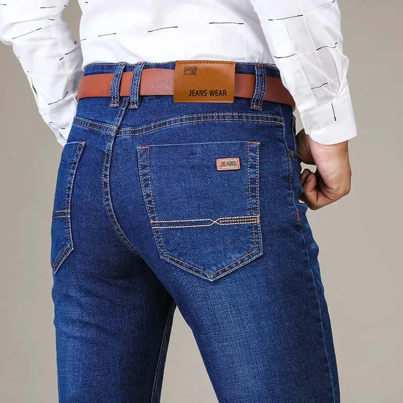 Men's Slim Fit Jeans: Classic Denim Five-Pocket Design