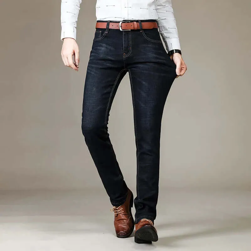Men's Slim Fit Jeans: Classic Denim Five-Pocket Design