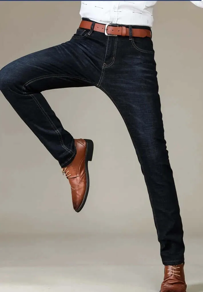 Men's Slim Fit Jeans: Classic Denim Five-Pocket Design