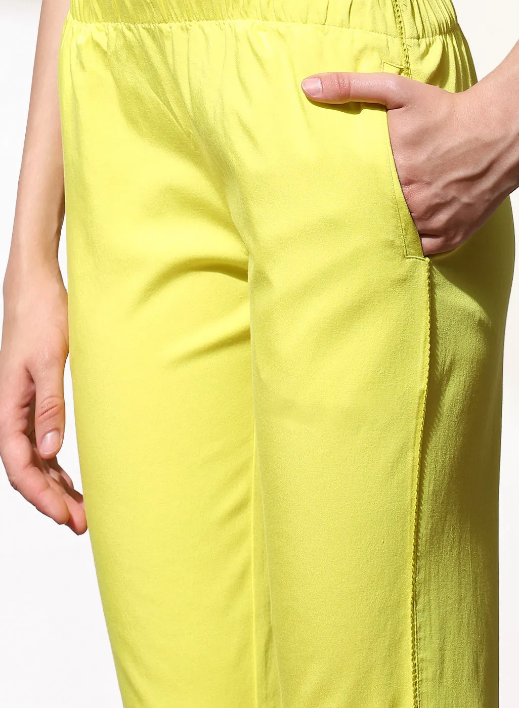 Mia Mustard Relaxed Fit Pants for Women