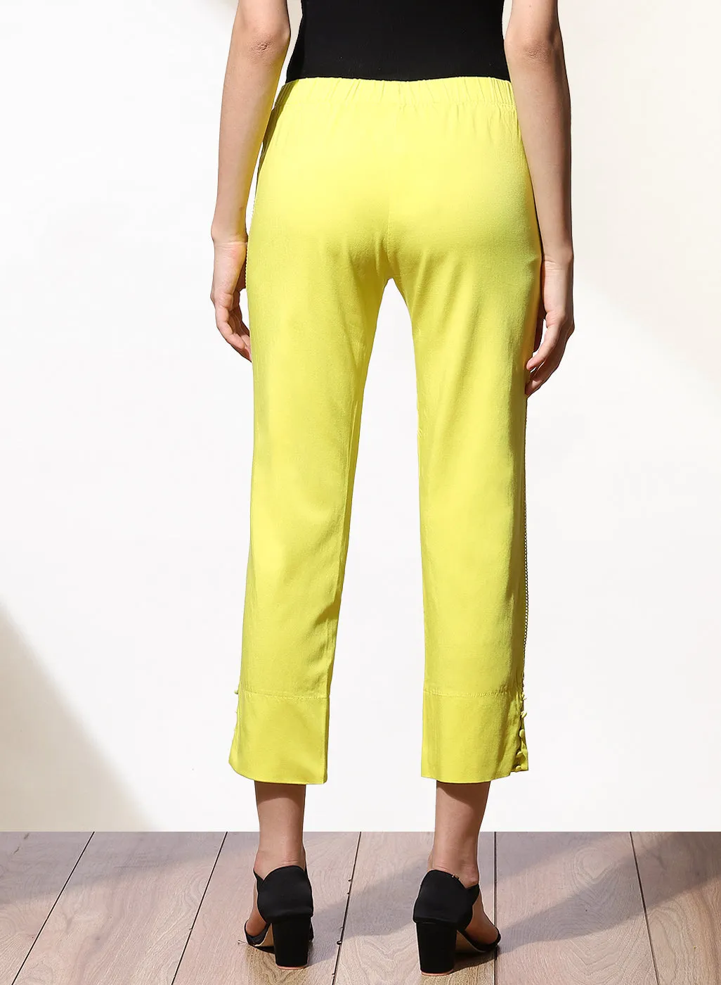 Mia Mustard Relaxed Fit Pants for Women