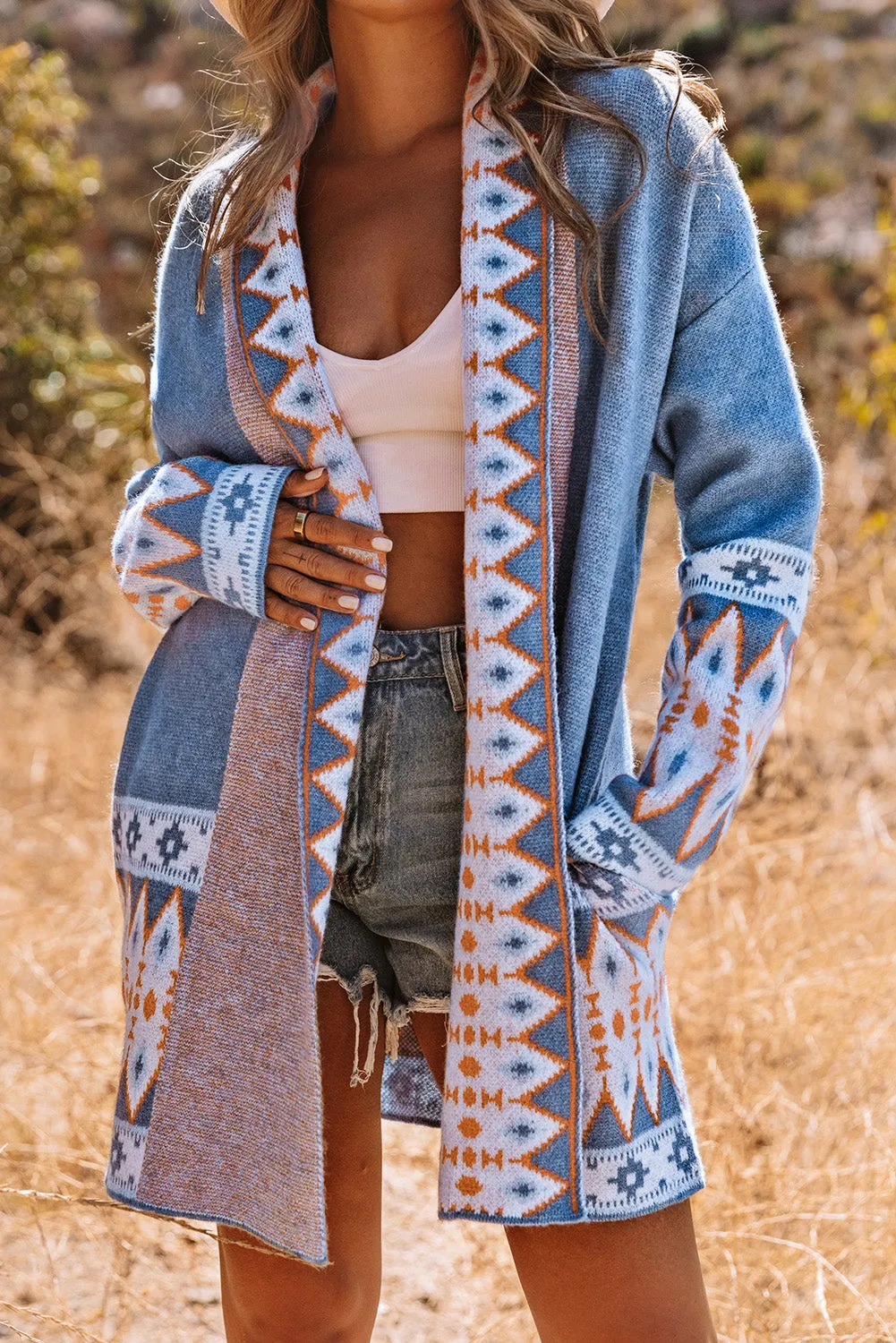 Open Front Knitted Cardigan